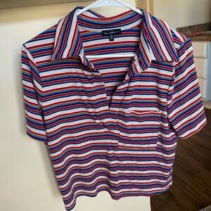 Striped Short Sleeve Polo Shirt